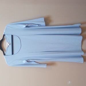 Pink Rose Light Blue Dress with Black Accent